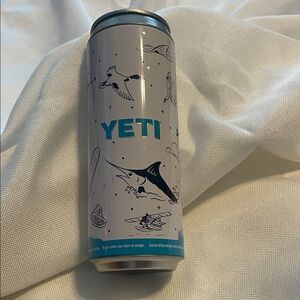 YETI Silver and Blue STORAGE  Fish Can